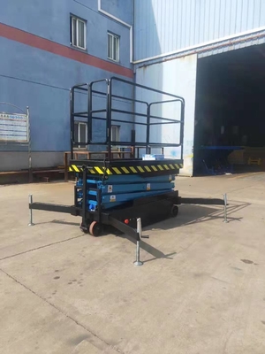 6m mobile hydraulic lift with mobile scissor arm structure and 1800*1000mm platform size