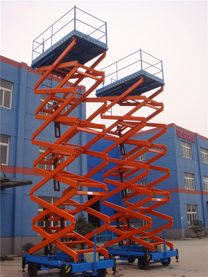 Forklift Aerial Platform Mobile Scissor Lift With Manual Lowering Valve