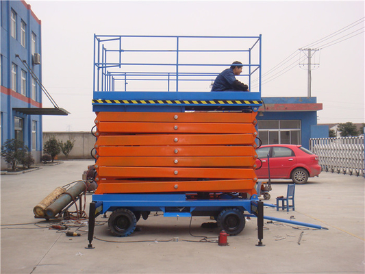 Elevated Work Platform Mobile Scissor Lift Explosion Proof Valves Orange